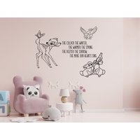 Bambi Wandtattoo | Kinderzimmer Personalisierte Cartoon Wandaufkleber Sg1101 von WallifyDesigns