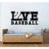 Baseballspieler Wandtattoo Wanddekor | Liebe Sport Baseball Player Ball Wandaufkleber Für Jungen Schlafzimmer Sg56 von WallifyDesigns