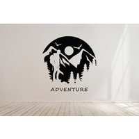Berg Wandern Wandtattoos | Natur Berge Wandbilder Abenteuer Camping Wandaufkleber Vinyls Für Draußen Autos Mu035 von WallifyDesigns