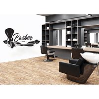 Friseur Wandtattoo | Friseursalon Aufkleber Schneiden Und Rasieren Wandaufkleber Benutzerdefinierte Barber Man Salon Shop Vinyl Fresh Style Bart von WallifyDesigns