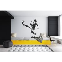 Fußballspieler Wandtattoo Wanddekor | Liebe Sport Fußball Ball Wandaufkleber Für Jungen Schlafzimmer Du401 von WallifyDesigns