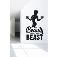 Gym Wandtattoo Body Workout Wandaufkleber Sport Wandbilder | Motivation Zitat Wanddeko Für Das Fitnessstudio 0059Du von WallifyDesigns