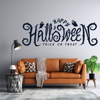 Halloween Dekor Wandtattoo | Dekoration Vinyl Aufkleber Wand Kunst Süßes Oder Saures Tapete H02 von WallifyDesigns