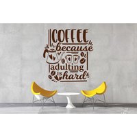 Kaffee Wandtattoo | Espresso Wandaufkleber Kaffeezeit Wanddekoration Für Cafeteria C.f.2 von WallifyDesigns