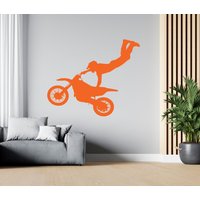 Motocross Wandtattoo Motorrad Wandaufkleber Dirt Bike Wanddekor Personalisierte Abziehbilder Mo008 von WallifyDesigns