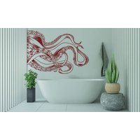 Octopus Wandtattoo Vinyl Aufkleber | Tentakel Unterwassertiere Kraken Ocean Wandbild 003Wa von WallifyDesigns