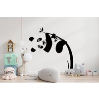 Panda Wandtattoo Bär Tiere Bambus Wanddekoration Fensteraufkleber Vinyl Aufkleber Handmade Custom Decals 332P von WallifyDesigns