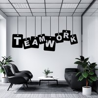 Teamwork-Aufkleber | Büroraum-Wandaufkleber Kreative Motivationszitate Personalisiertes Wandtattoo 1563Re von WallifyDesigns