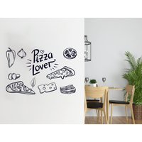 Wandsticker Pizza | Wandtattoo Tapete Dekor Wandkunst Du4003 von WallifyDesigns