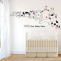 Wandsticker Tier | Wandtattoo Kinderzimmer Angepasstes Baby Schlafzimmer Tierchen K025 von WallifyDesigns
