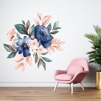 Wandtattoo Blumen | Buntes Schöne Wandaufkleber Für Schlafzimmer Dekor Wohnzimmer Du018 von WallifyDesigns