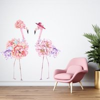 Wandtattoo Flamingo Bunt | Sommer Vibe Wandaufkleber Bunte Vinyl-Aufkleber Aufkleber Du028 von WallifyDesigns