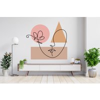 Wandtattoo Gesicht | Frauen Wall Art Silhouette Wandaufkleber Schönheitssalon Aufkleber B025 von WallifyDesigns