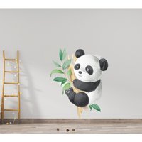 Wandtattoo Panda | Kinderzimmer Wand Dekor Süßer Panda-Aufkleber Baby Kunst Schlafzimmer K035 von WallifyDesigns