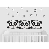 Wandtattoo Panda | Kinderzimmer Wand Dekor Süßer Panda-Aufkleber Baby Kunst Schlafzimmer K036 von WallifyDesigns