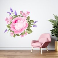 Wandtattoo Rosen | Buntes Schöne Blumen Wandaufkleber Für Schlafzimmer Dekor Wohnzimmer Du024 von WallifyDesigns