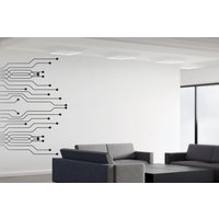 stromkreis Aufkleber Design Symbol Firmenlogo Technologie Abziehbilder Wandtattoo Wandkunst Individuelle Platine Bürowandaufkleber Ci01 von WallifyDesigns