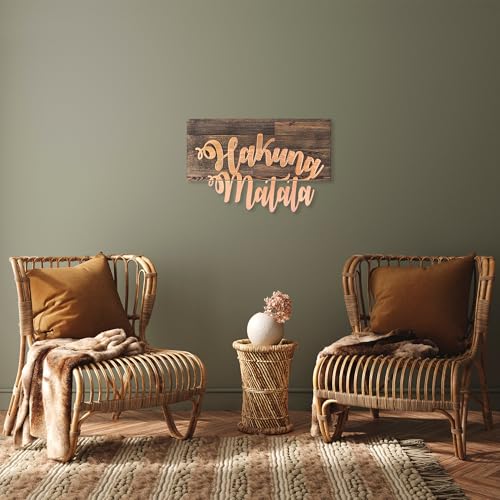 Elegant Decorative Wooden Wall Accessory, 38 x 58 cm, Walnut & Copper | 50% Wood (3 cm) & 50% Metal (1.5 mm) | Wall-Mountable, Unique Design von Wallity