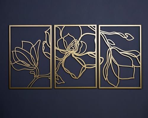 Wallity Elegant Gold Decorative Metal Accessory Set (3 Pieces), 46 x 69 cm | 100% Steel, 1.2 mm Thickness | Perfect for Home Decor & Stylish Accents von Wallity
