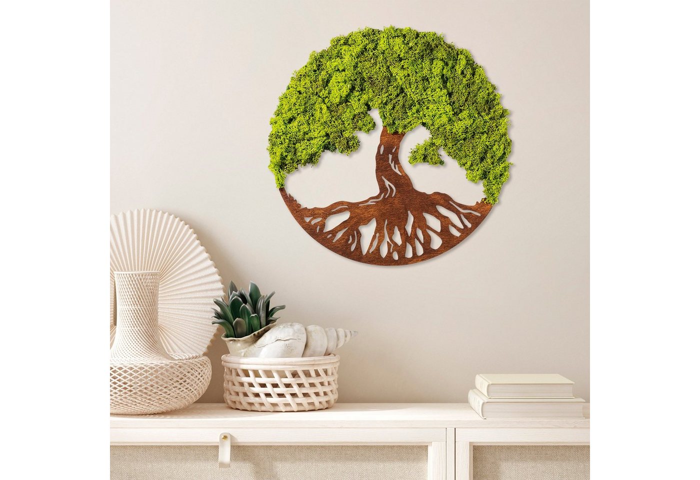 Wallity Schminktisch Handgefertigtes Moosbild – Natürliche Wanddekoration für Ihr Zuhause von Wallity