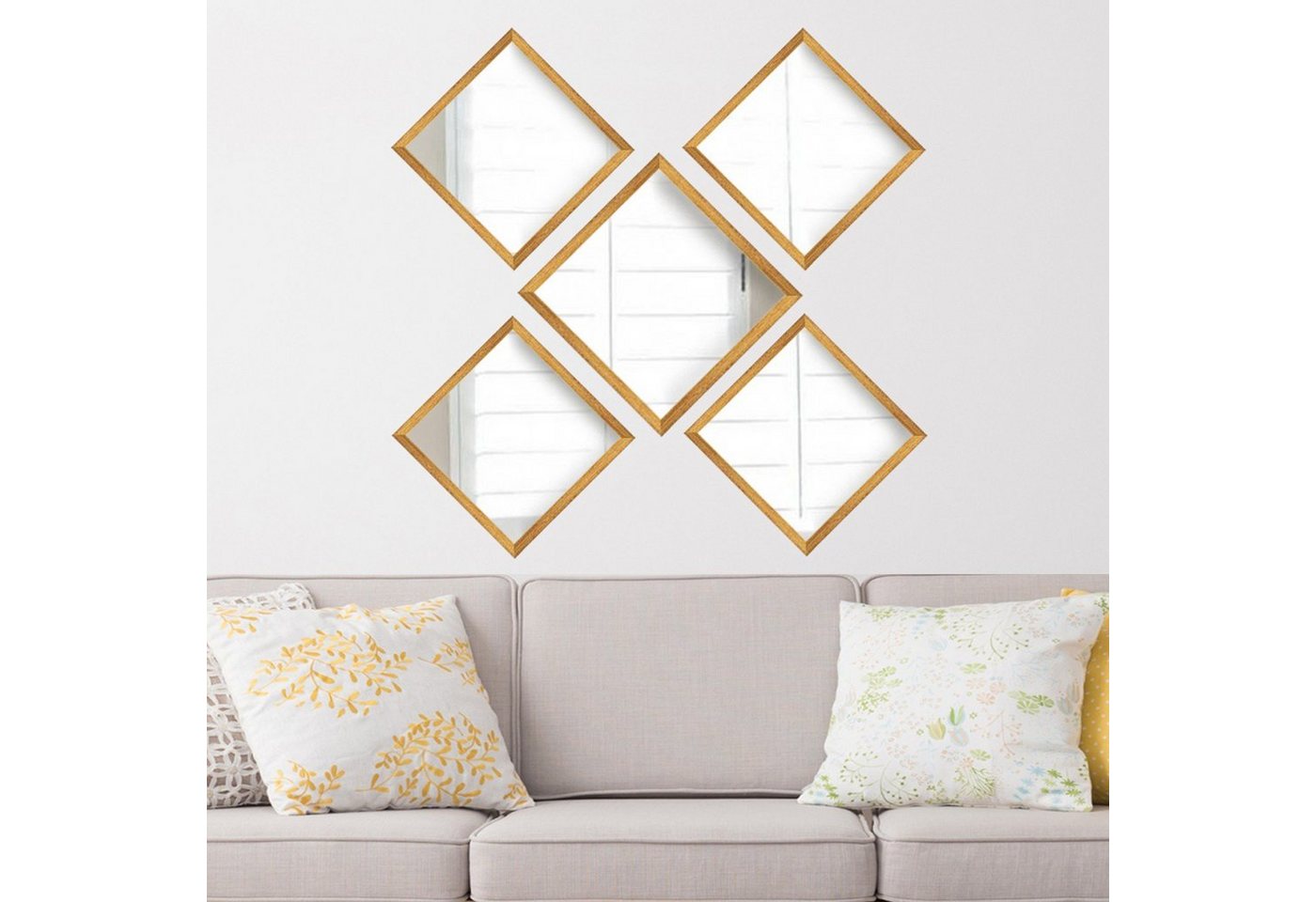 Wallity Wandspiegel LAR1121, Gold, 24 x 24 cm, 100% Glas von Wallity