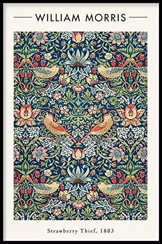 Walljar - William Morris - Strawberry Thief - Poster mit Rahmen von Walljar