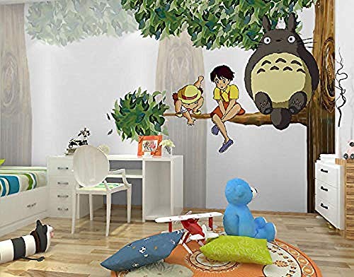 3D Totoro Anime Wallpaper Kinderzimmer Schlafzimmer Cartoon Wallpaper Kindergarten Klassenzimmer Wandbild Wanddekoration fototapete 3d Tapete effekt Vlies wandbild Schlafzimmer-150cm×105cm von Wallpaper-3D-WYJ