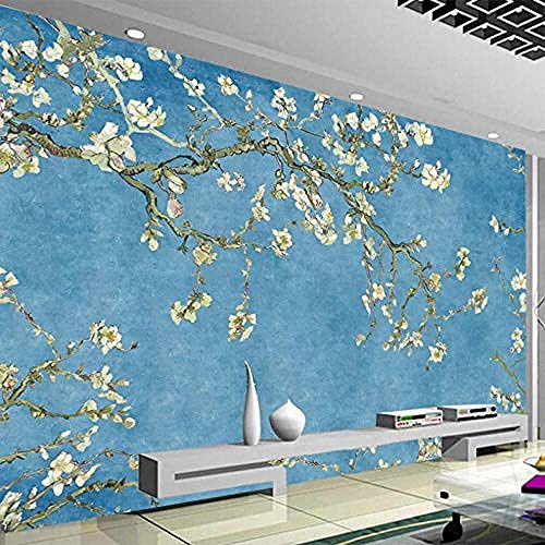 3D Wallpaper Europäischer Stil Blau Magnolie Blume Fresko Wohnzimmer TV Romantische Wohnkultur 3 D. Wanddekoration fototapete 3d Tapete effekt Vlies wandbild Schlafzimmer-250cm×170cm von Wallpaper-3D-WYJ