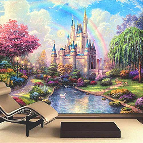 3d wandbild bettwäsche zimmer tv sofa wand szenografie fantasie schloss eingang für kinderzimmer kinder wanddekoration Tapete 3d wandbild tapeten vintage Moderne Hintergrundbild-300cm×210cm von Wallpaper-3D-WYJ