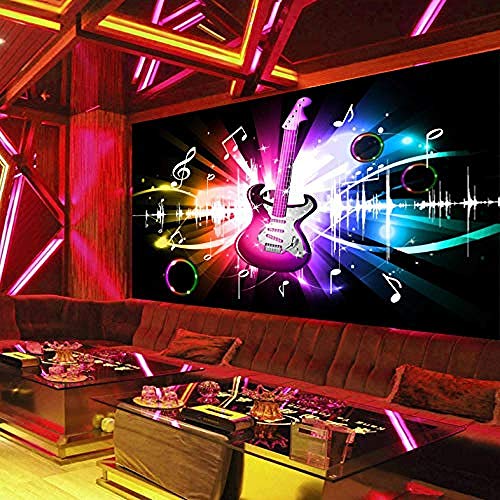 Moderne Fototapete Dynamische Musik Symbol Clubs Ktv Bar 3D Wandbilder Wanddekoration fototapete 3d Tapete effekt Vlies wandbild Schlafzimmer-400cm×280cm von Wallpaper-3D-WYJ