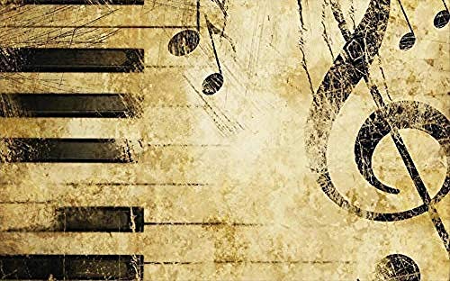 Moderne Musik Note Schwarz-Weiß-Schlüssel für Walls Murals Tapete Wanddekoration fototapete 3d Tapete effekt Vlies wandbild Schlafzimmer-200cm×140cm von Wallpaper-3D-WYJ