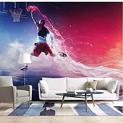 Tapete Cool Basketball Slam Dunk Hintergrund Tapete Wandbild Wandbild Tapete Wandbild Wanddekoration fototapete 3d Tapete effekt Vlies wandbild Schlafzimmer-350cm×256cm von Wallpaper-3D-WYJ