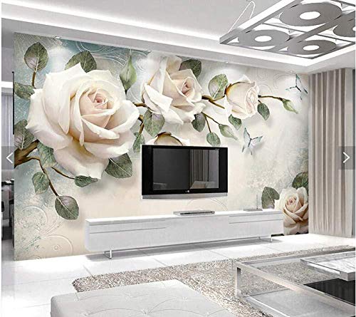 3d malerei wandbilder von rose blumen für wohnzimmer schlafzimmer esszimmer tv hintergrund wanddekoration tapete fototapete 3d Tapete effekt Vlies wandbild Schlafzimmer-400cm×280cm von Wallpaper-3D-XLM