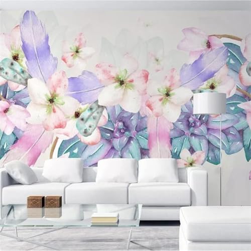 Ästhetische Handgemalte Aquarellblumen Federn Lila 3D Tapete Mit Einfacher Anbringung Büro Wohnzimmer Sofa Schlafzimmer TV Hintergrund Wanddekoration-300cm×210cm Ästhetische Handgemalte Aquarellblumen Federn Lila 3D Tapete Mit Einfacher Anbringung Büro Wohnzimmer Sofa Schlafzimmer TV Hintergrund Wanddekoration-300cm×210cm von Wallpaper-3D-XLM