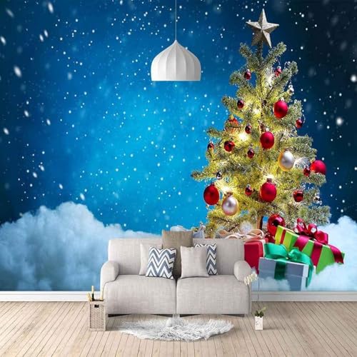 Blauer Himmel Bäume Multicolor Hängende Kugeln 3D Tapete Mit Einfacher Anbringung Büro Wohnzimmer Sofa Schlafzimmer TV Hintergrund Wanddekoration-200cm×140cm von Wallpaper-3D-XLM