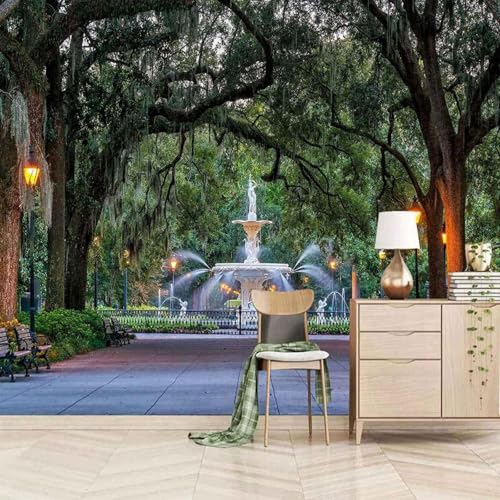 Dreidimensionale Grüne Waldbrunnen Kunst 3D Tapete Mit Einfacher Anbringung Büro Wohnzimmer Sofa Schlafzimmer TV Hintergrund Wanddekoration-150cm×105cm von Wallpaper-3D-XLM