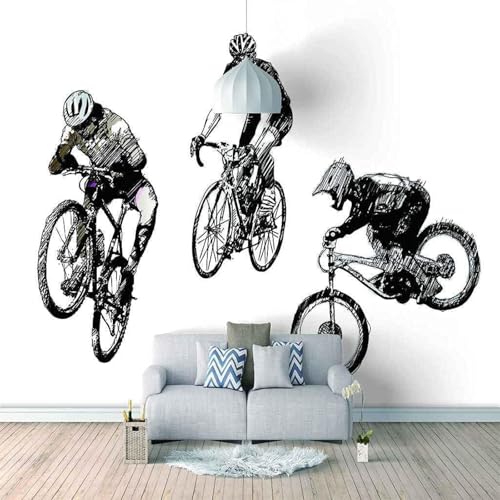 Einfache Dreidimensionale Handgezeichnete Figuren Sport 3D Tapete Mit Einfacher Anbringung Büro Wohnzimmer Sofa Schlafzimmer TV Hintergrund Wanddekoration-150cm×105cm von Wallpaper-3D-XLM