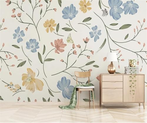 Einfache Kleine Und Frische Pflanze Rattan Rosa Blumen 3D Tapete Mit Einfacher Anbringung Büro Wohnzimmer Sofa Schlafzimmer TV Hintergrund Wanddekoration-200cm×140cm von Wallpaper-3D-XLM