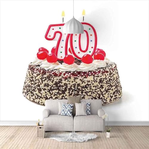 Einfacher Dreidimensionaler Geburtstagskuchen Kreativ 3D Tapete Mit Einfacher Anbringung Büro Wohnzimmer Sofa Schlafzimmer TV Hintergrund Wanddekoration-150cm×105cm von Wallpaper-3D-XLM