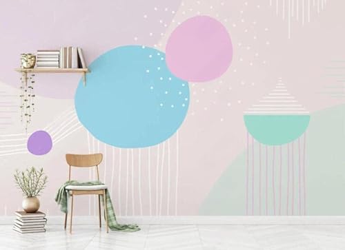 Frische Einfache Handgezeichnete Farbenfrohe Geometrien 3D Tapete Mit Einfacher Anbringung Büro Wohnzimmer Sofa Schlafzimmer TV Hintergrund Wanddekoration-150cm×105cm von Wallpaper-3D-XLM