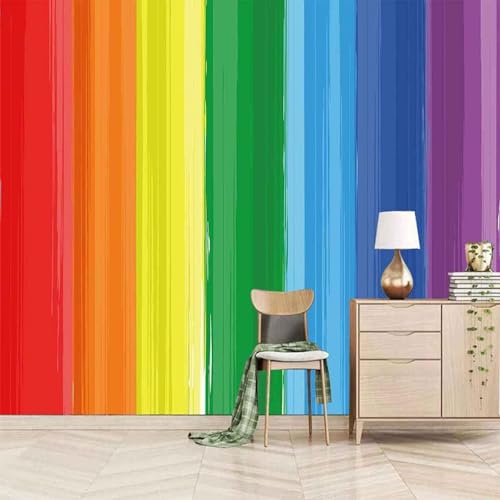 Kreative Geometrische Multicolour Stripe Kunst 3D Tapete Mit Einfacher Anbringung Büro Wohnzimmer Sofa Schlafzimmer TV Hintergrund Wanddekoration-200cm×140cm von Wallpaper-3D-XLM