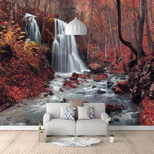 Kubischer Roter Wald Wasserfall Fluss 3D Tapete Mit Einfacher Anbringung Büro Wohnzimmer Sofa Schlafzimmer TV Hintergrund Wanddekoration-250cm×170cm Kubischer Roter Wald Wasserfall Fluss 3D Tapete Mit Einfacher Anbringung Büro Wohnzimmer Sofa Schlafzimmer TV Hintergrund Wanddekoration-250cm×170cm von Wallpaper-3D-XLM