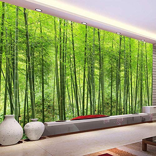 Natur Landschaft Grün Bambus Wald Tapete 3D Fototapete für Wände Wohnzimmer TV Sofa Hintergrund Wanddekorationen fototapete 3d Tapete effekt Vlies wandbild Schlafzimmer-350cm×256cm von Wallpaper-3D-XLM