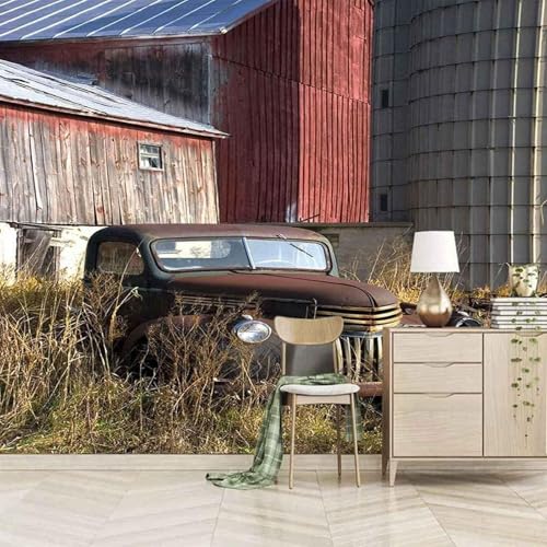 Oldtimer Fabrik Auto Kreativität 3D Tapete Mit Einfacher Anbringung Büro Wohnzimmer Sofa Schlafzimmer TV Hintergrund Wanddekoration-150cm×105cm von Wallpaper-3D-XLM