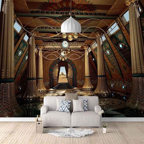 Stereo Goldener Palast Architektur Kunst 3D Tapete Mit Einfacher Anbringung Büro Wohnzimmer Sofa Schlafzimmer TV Hintergrund Wanddekoration-200cm×140cm von Wallpaper-3D-XLM