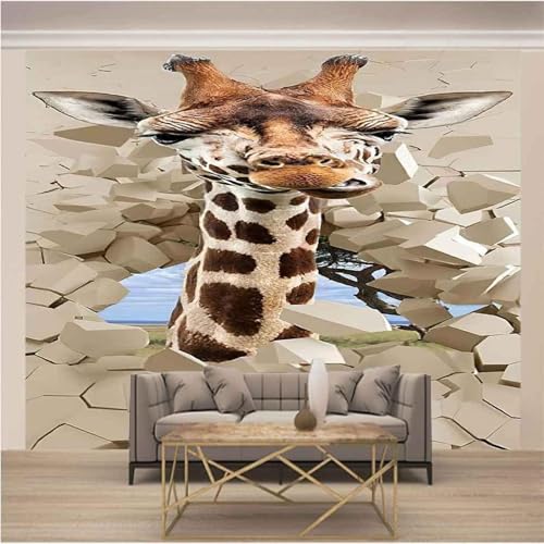 Tier Giraffe Himmelbaum Kunst 3D Tapete Mit Einfacher Anbringung Büro Wohnzimmer Sofa Schlafzimmer TV Hintergrund Wanddekoration-150cm×105cm von Wallpaper-3D-XLM