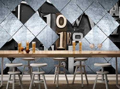 Vintage Stereo Geometrische Kunst Im Industriestil 3D Tapete Mit Einfacher Anbringung Büro Wohnzimmer Sofa Schlafzimmer TV Hintergrund Wanddekoration-200cm×140cm von Wallpaper-3D-XLM