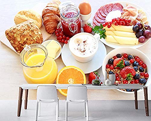 Wandbilder Fotos Wallpaper Bilder Kaffee Saft Obst Brot Frühstück Restaurant Selbstklebende Tapete 3D Vintage Wanddekoration fototapete 3D Tapete effekt Vlies wandbild Schlafzimmer-150cm×105cm Wandbilder Fotos Wallpaper Bilder Kaffee Saft Obst Brot Frühstück Restaurant Selbstklebende Tapete 3D Vintage Wanddekoration fototapete 3D Tapete effekt Vlies wandbild Schlafzimmer-150cm×105cm von Wallpaper-3D-XLM
