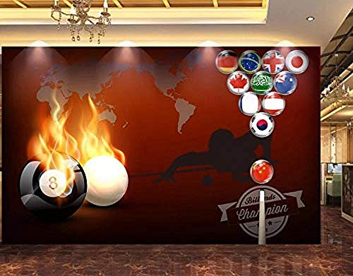 3D Fototapete Wand Flamme Billard Pool Room Tools Hintergrund Wand dekorative Malerei fototapete 3d effekt tapete tapeten wald vintage wandbild wandbilder kinderzimmer-200cm×140cm von Wallpaper-3D-XYM