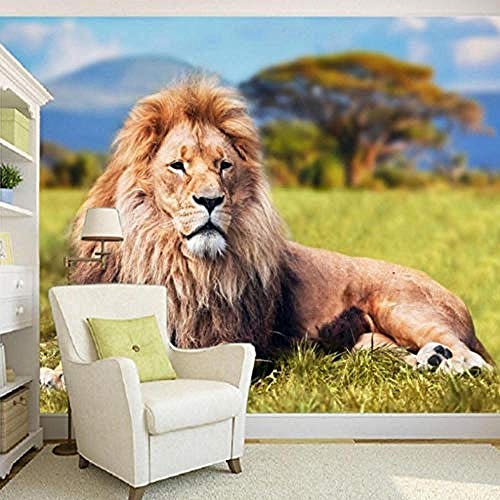 HD 3D Stereo Schöne Grünland Löwe TV Hintergrund Dekorative Malerei Wallpaper Lobby Wandbild Wanddekoration fototapete 3d Tapete effekt Vlies wandbild Schlafzimmer-150cm×105cm von Wallpaper-3D-XYM